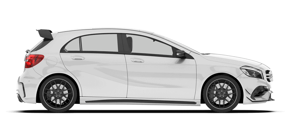 Sleek white car showcasing DOWC vehicle protection services